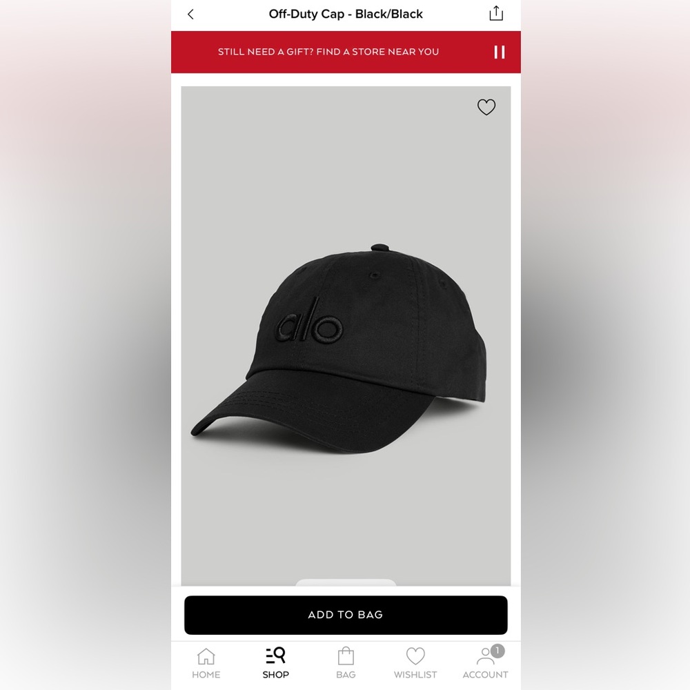 Ali Off-Duty Cap (Black) NWT